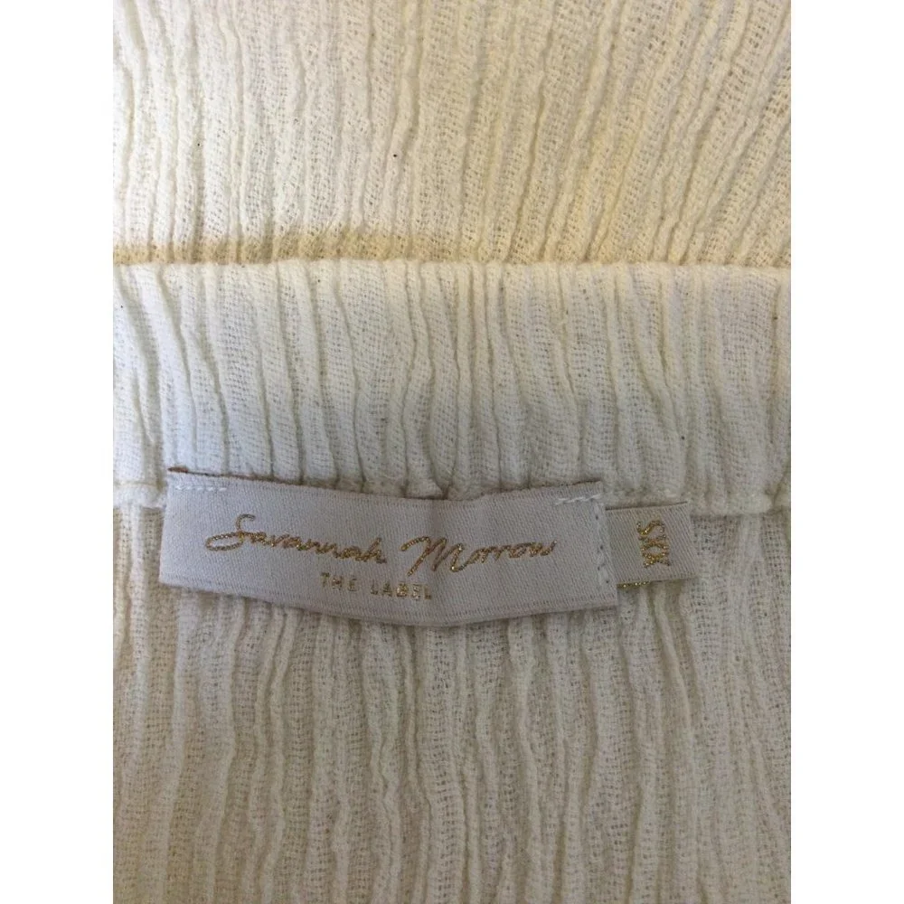 Savannah Morrow Organic Cotton Gauze Maxi Skirt Elastic Waist Beige Size XXS